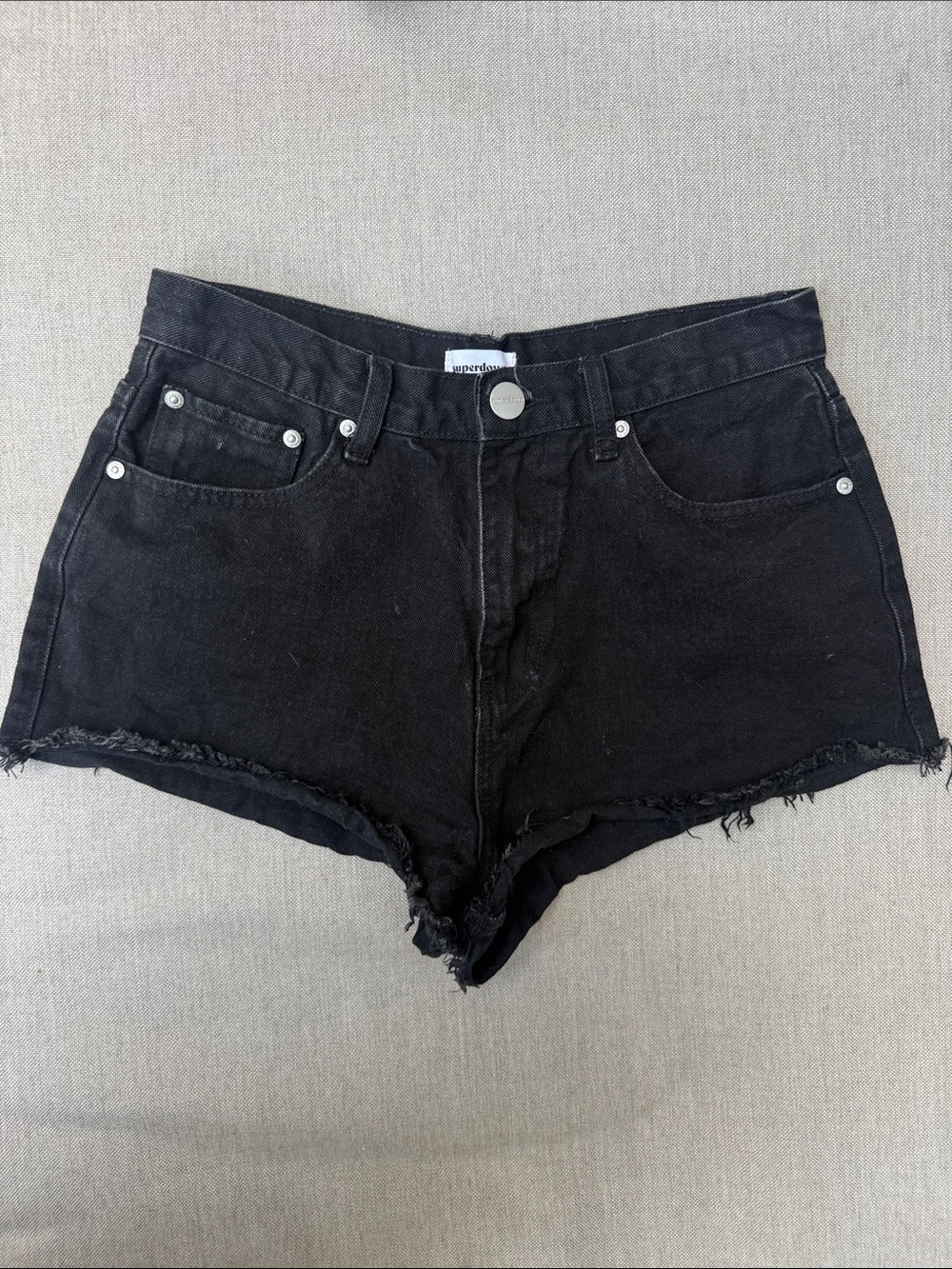 Superdown Black Jean Shorts